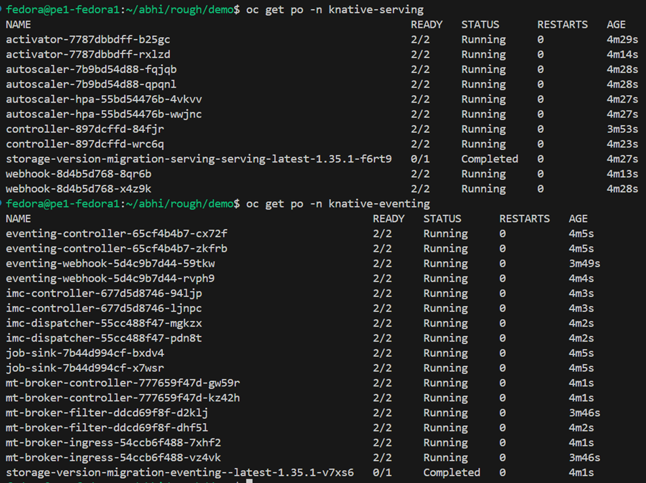 knative serving and knative eventing